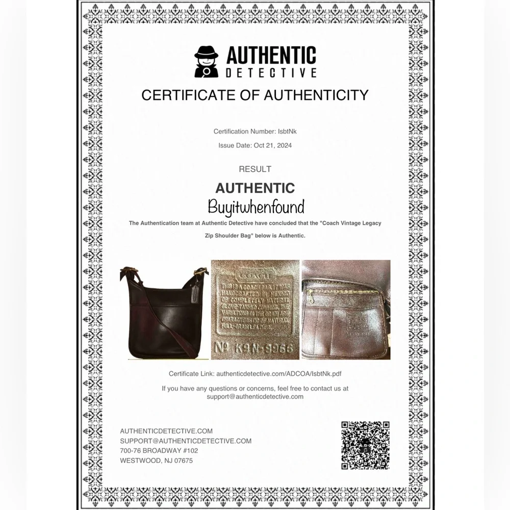 Vintage COACH Legacy Zip Mahogany Glove Tanned Crossbody Shoulder Bag 9966 COA - Picture 3 of 17